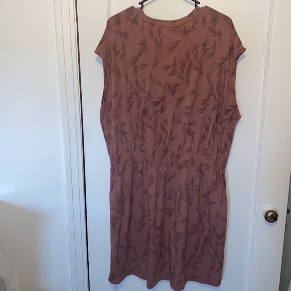 Merrell Knit casual midi dress Burlwood Prism print with pockets - Picture 4 of 10